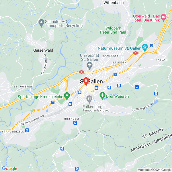 Solarium St.Gallen Zentrum - SunWorld Sonnenstudio location map: Bahnhofstrasse 5, St. Gallen, ZH